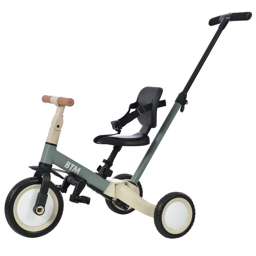 三輪車 子供用4in1 自転車 オリジナル 押し棒 ペダル コントロールバー付き