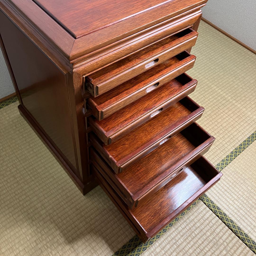 【高級】木製 レトロアンティーク 6段サイドキャビネット