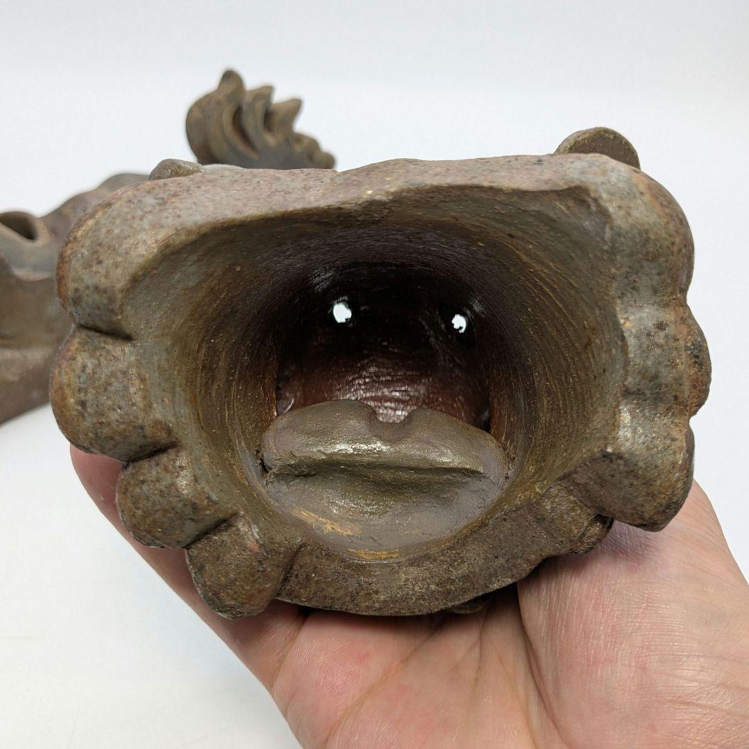 【未使用】岡山県重要無形文化財 浦上善次 備前焼 獅子香炉 共箱共布 置物 香爐
