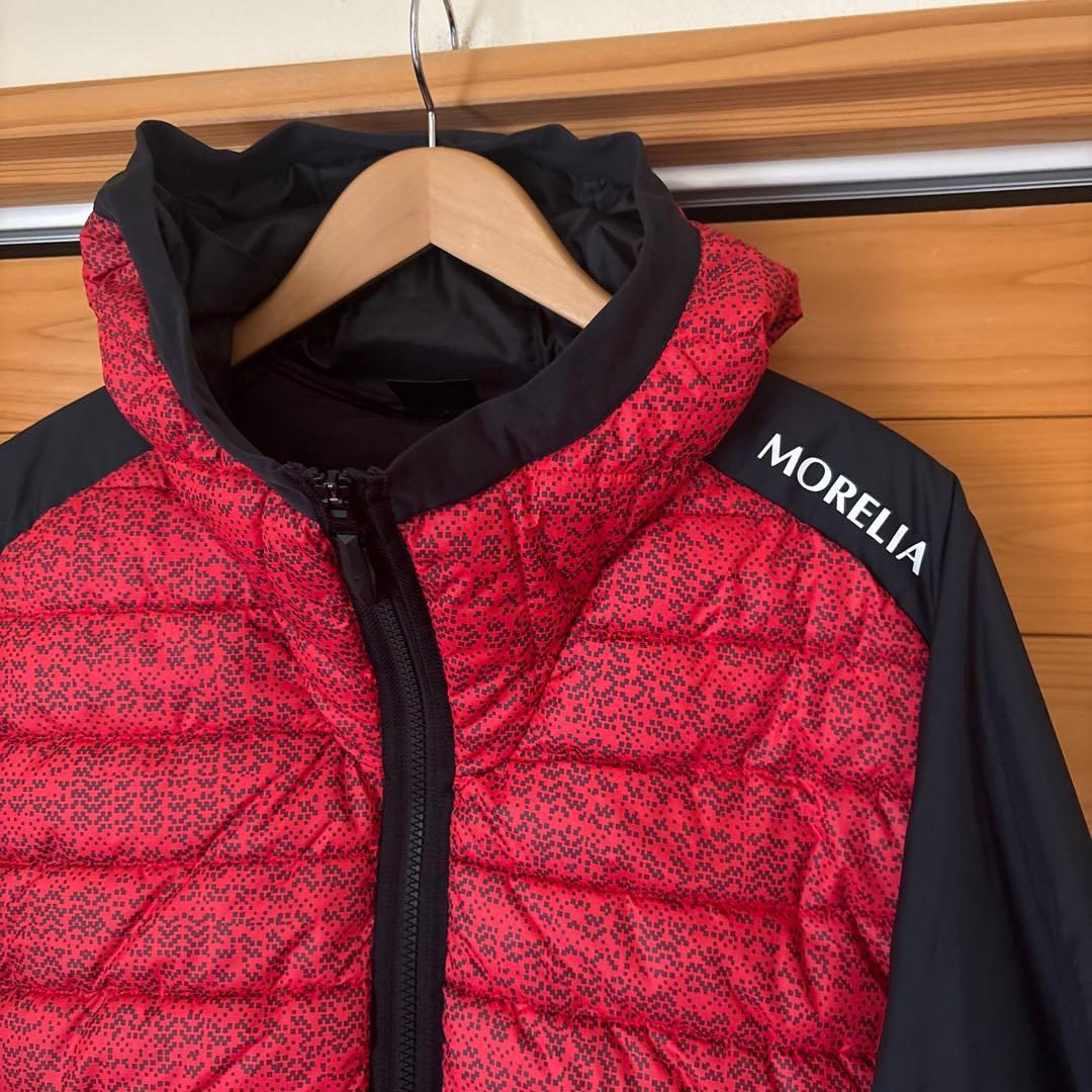 モレリア　MORELIA フード付き中綿ジャケット 赤黒