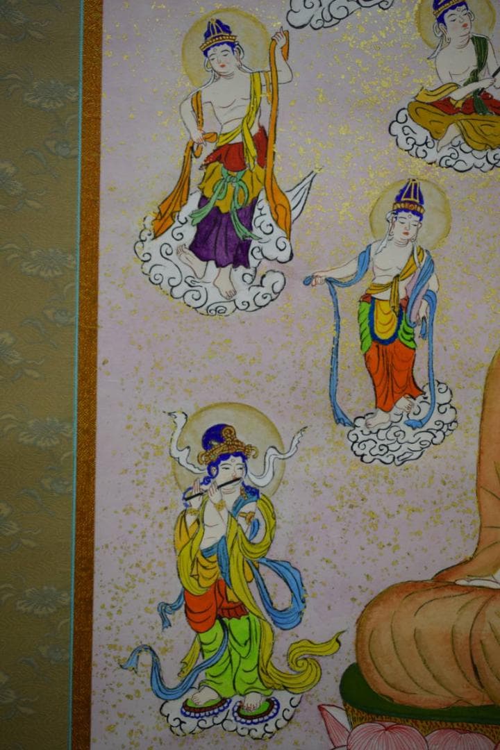 真作/鍋島義勝/浄土/釈迦像図/金泥/桐共箱付/布袋屋掛軸HG-336