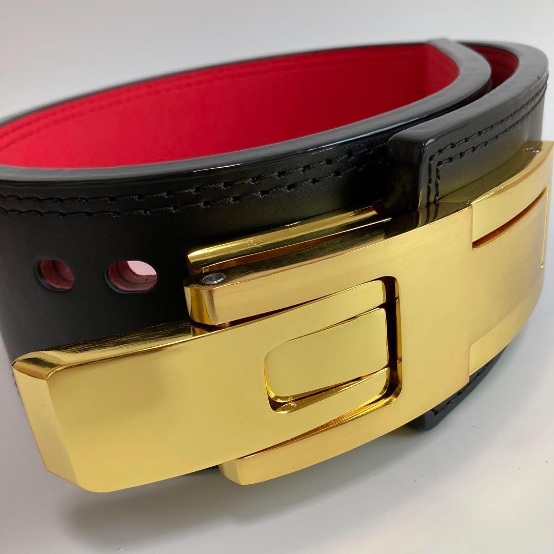 【訳アリ】 パワーベルト レバーアクション 本革 厚さ13mm可変式 金バックル