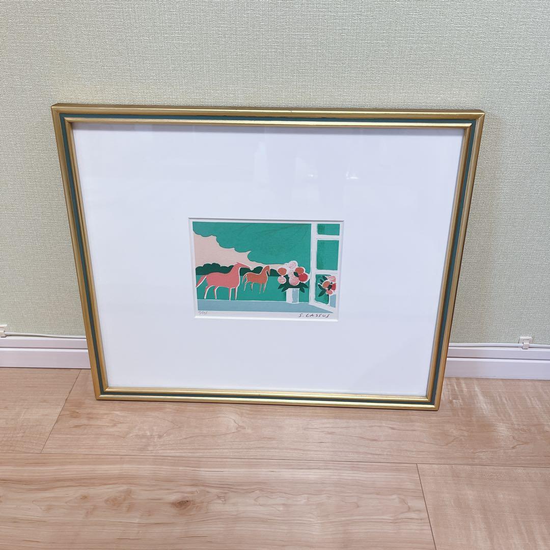 ラスス　リトグラフ　あじさいのブーケ　絵画　限定品