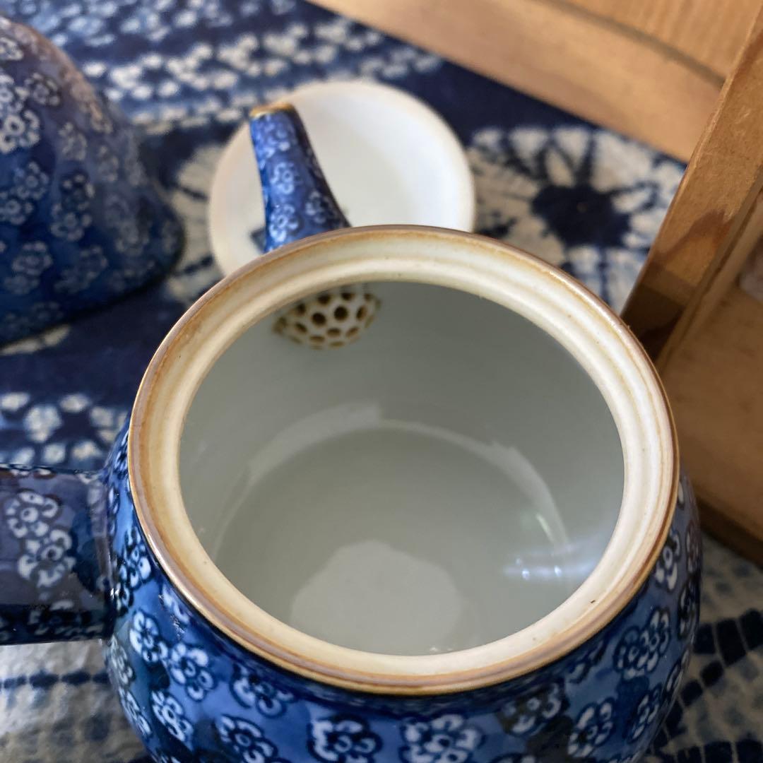 加藤利昌　染付梅小紋　煎茶器