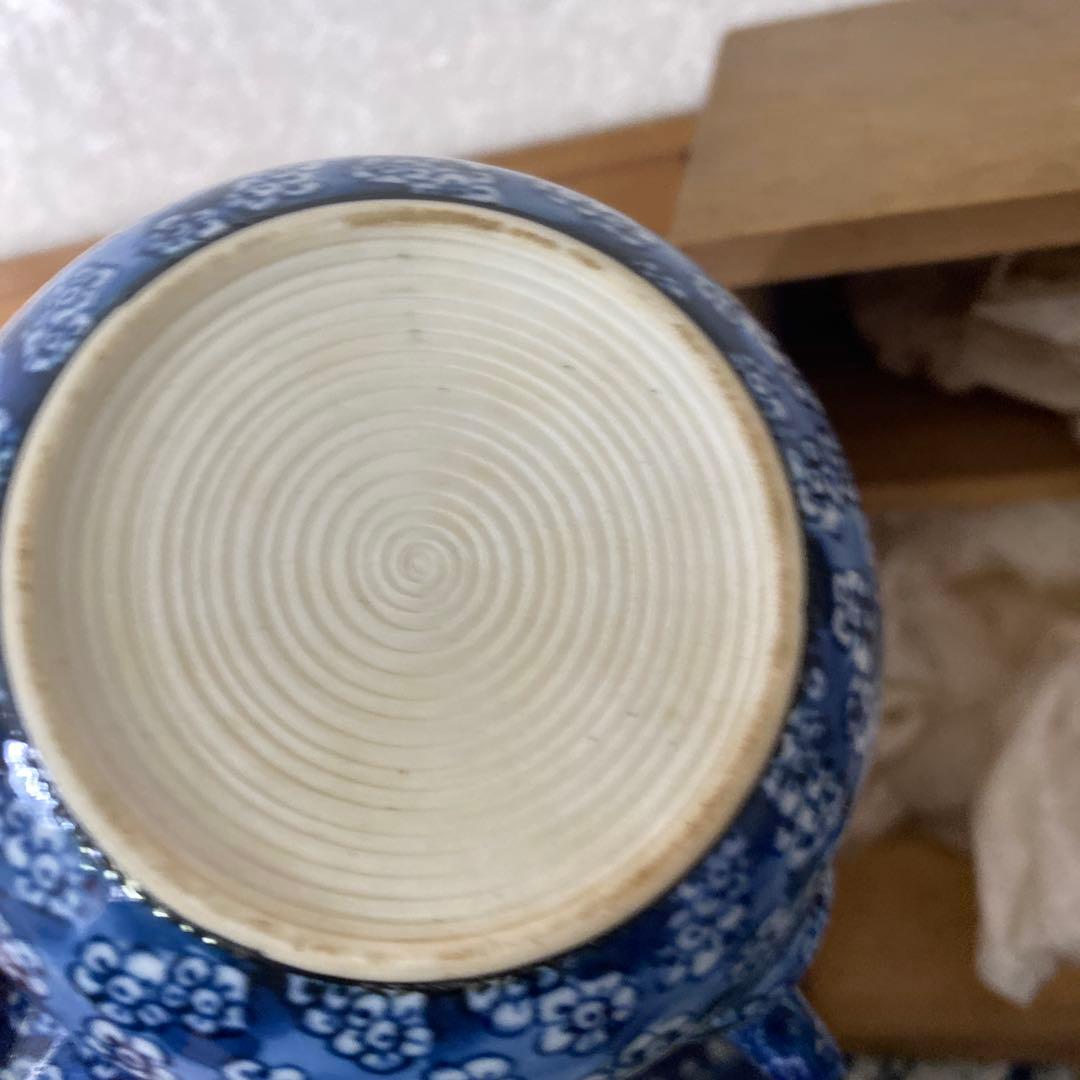 加藤利昌　染付梅小紋　煎茶器