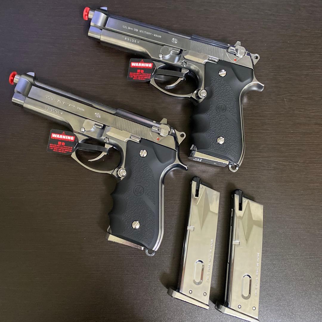 東京マルイ M92Fクロームステンレス 2丁+予備マガジン2個セット+おまけ
