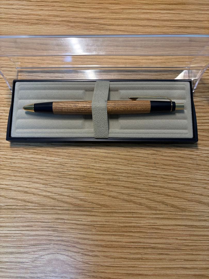 野原工芸　欅のシャーペン　新型ゴールド金具 保存用クリアケースも一緒につけます！