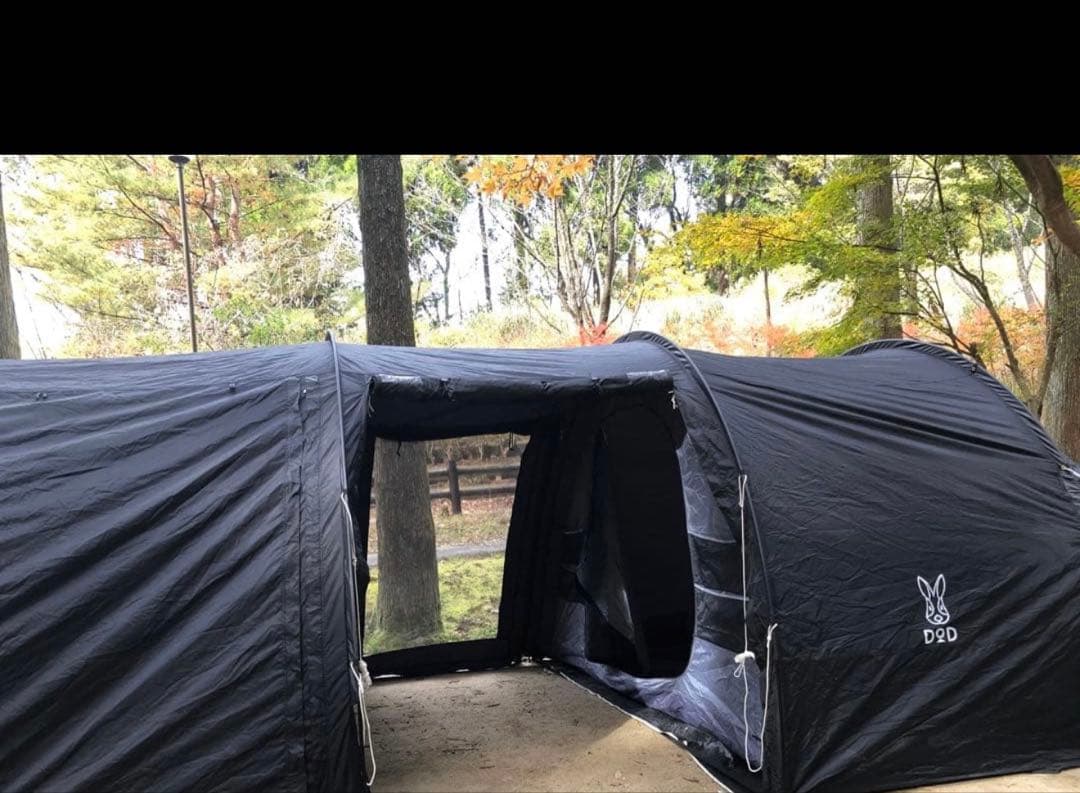 カマボコテント2 ブラック　予備のポール、リペアシート有り