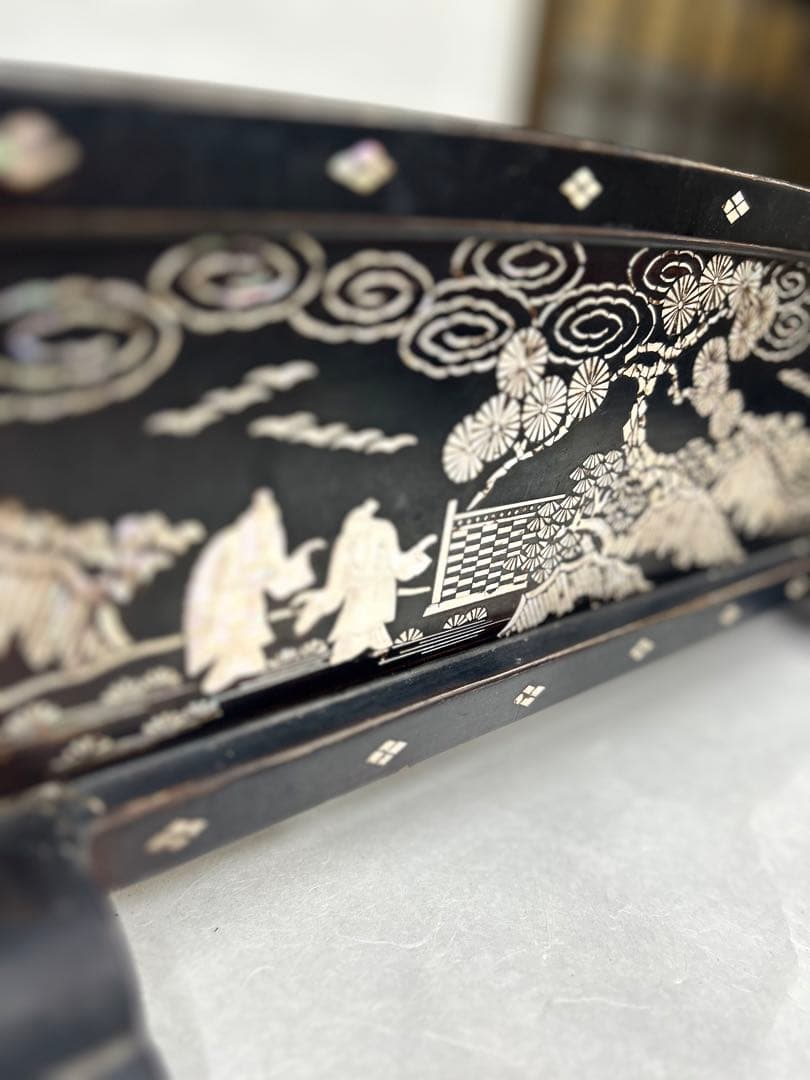 刀掛け 螺鈿　武具　三本掛け　日本刀