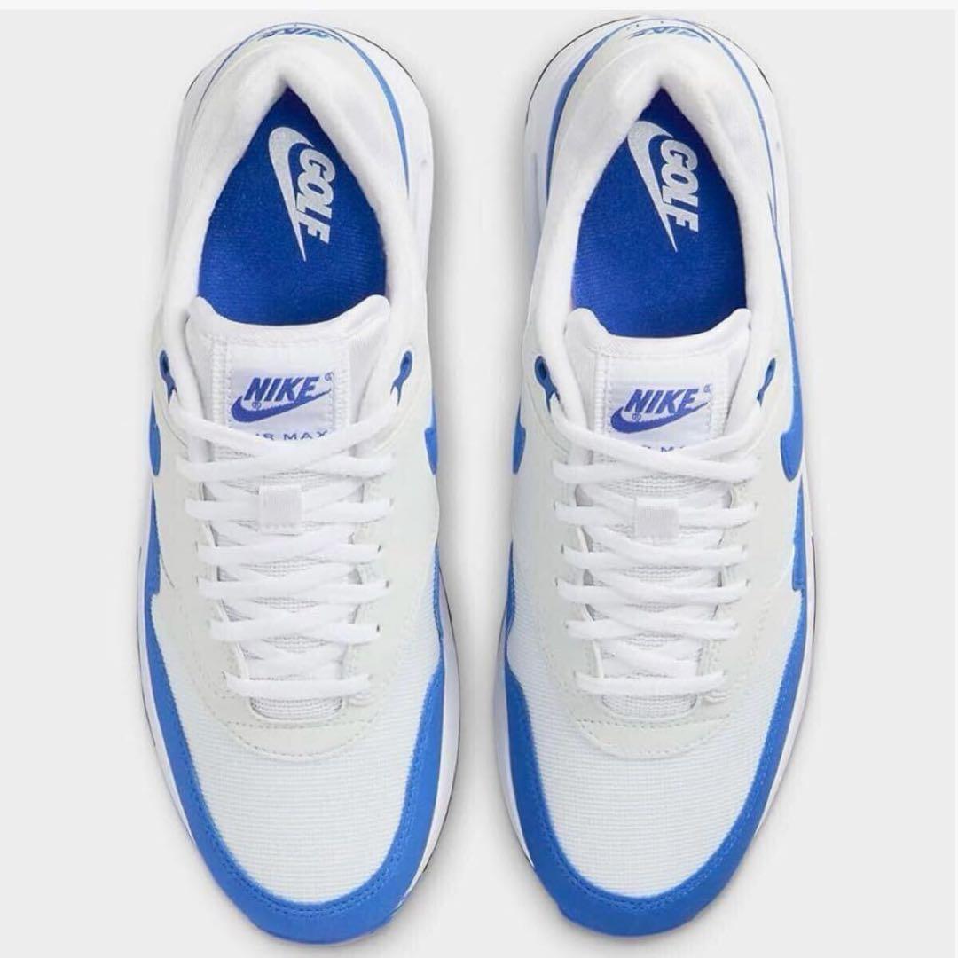 ナイキ ゴルフ 27.5cm エアマックス スパイク シューズ 靴 白 青