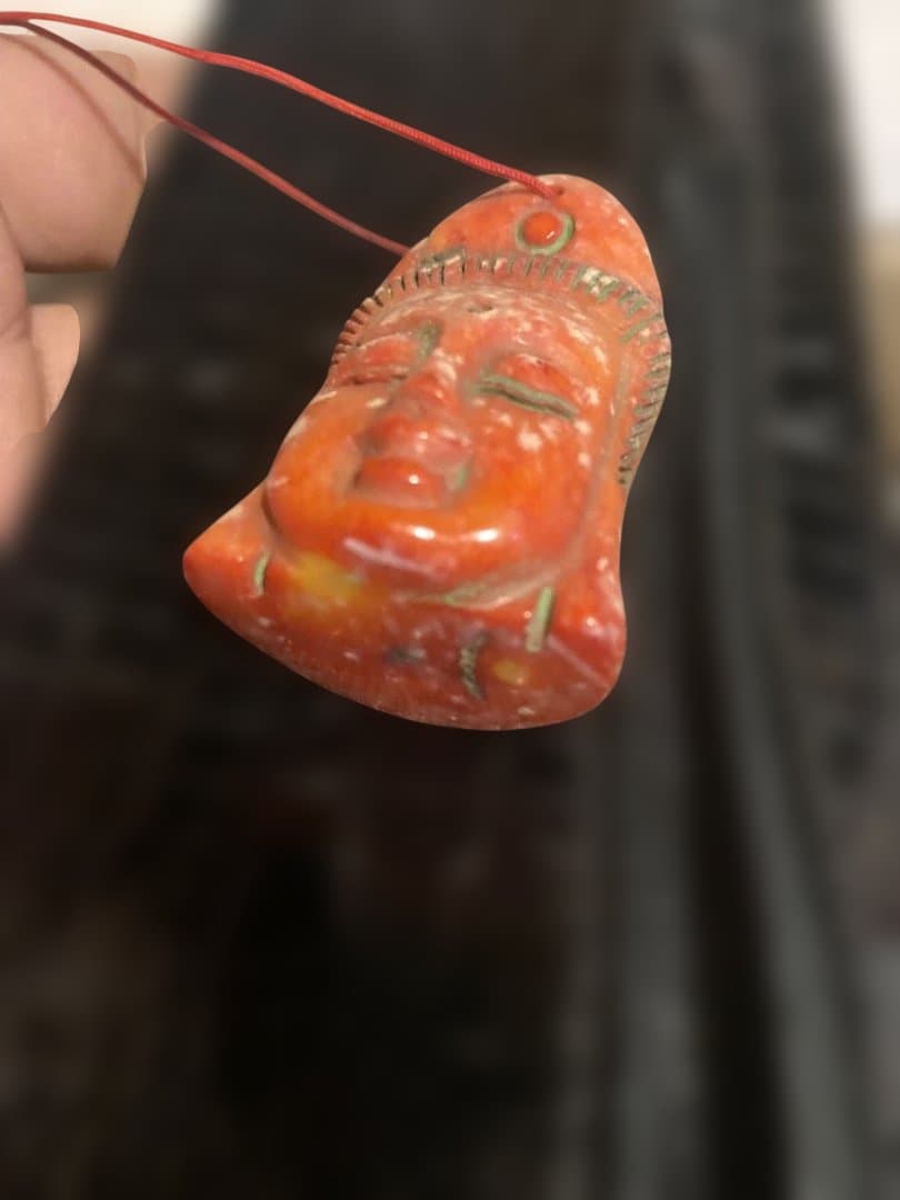 赤珊瑚　根付　仏