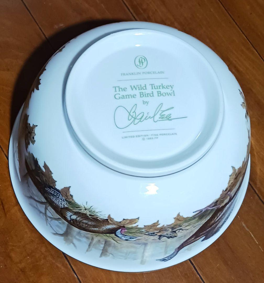 フランクリン ポーセリン 七面鳥デザイン 陶器ボウル 大鉢 限定品 1983年製