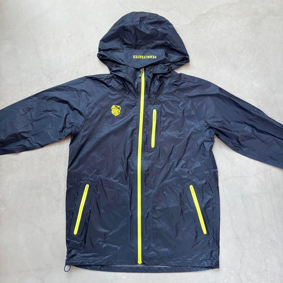 PEARLY GATES フード付きジップナイロンパーカー レインウェア ロゴ