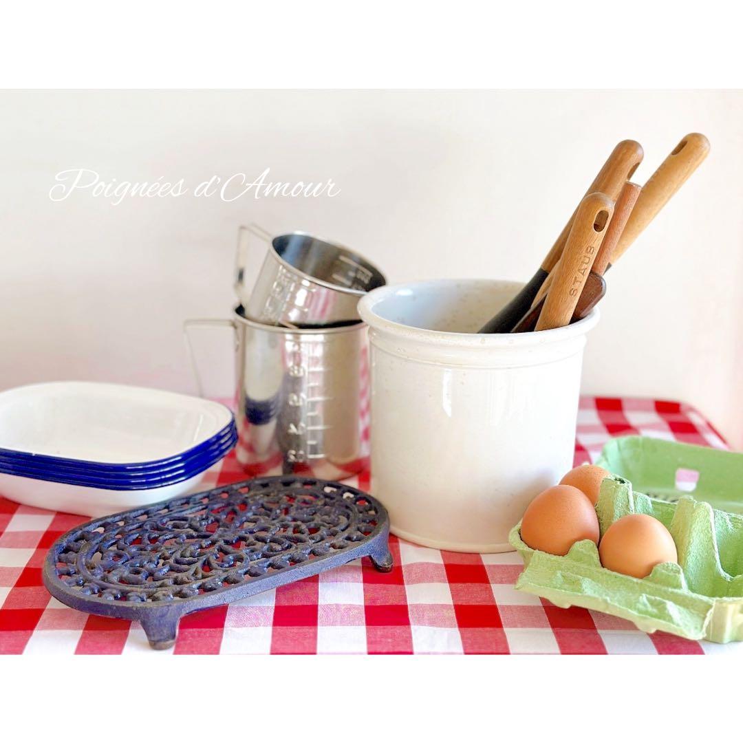 クレイユ・モントロー 白釉 コンフィチュールポット フランス アンティーク 特大