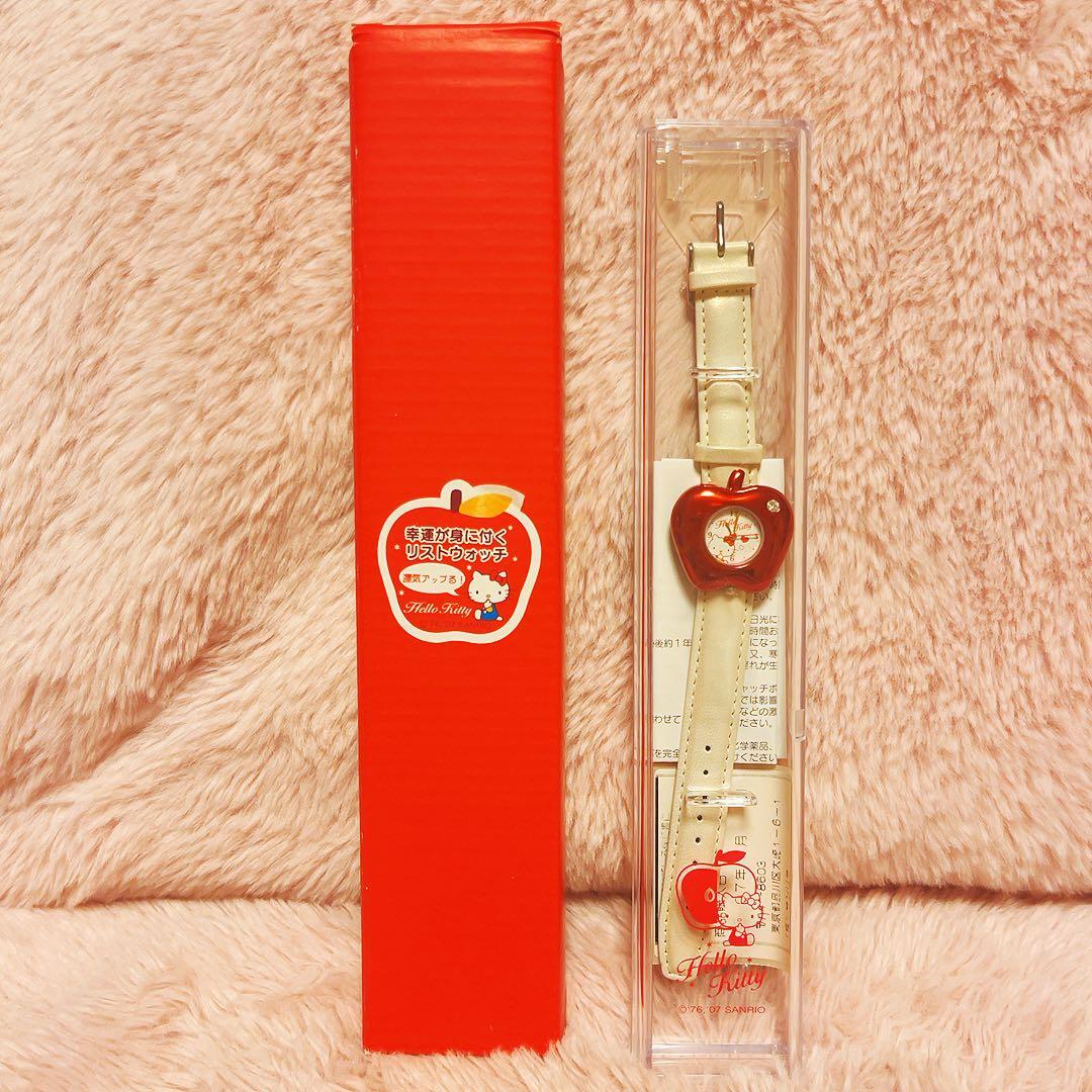 希少レア　ハローキティ　リストウォッチ　リンゴ　時計　2007 サンリオ　レトロ