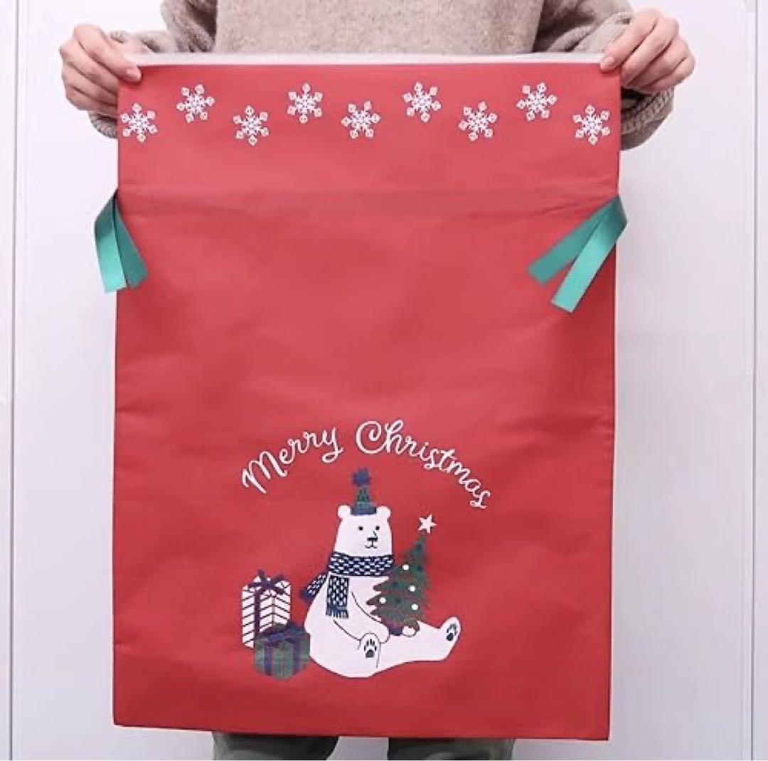 【新品未開封】インディゴ クリスマス ラッピング袋 グリーティングバッグ　×3枚