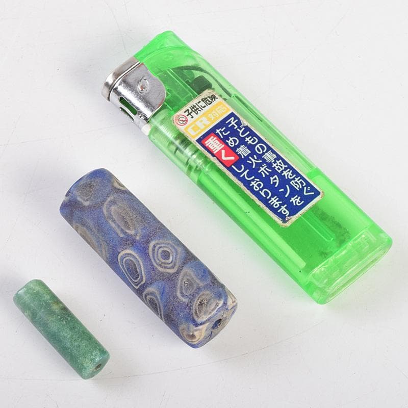 中国　古代ガラス　翡翠瑪瑙など　とんぼ玉　10点まとめて　M　R9227