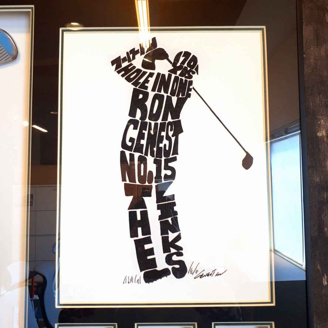 輸入雑貨　ゴルフ　パット&ボール入り　オブジェ　アートパネル