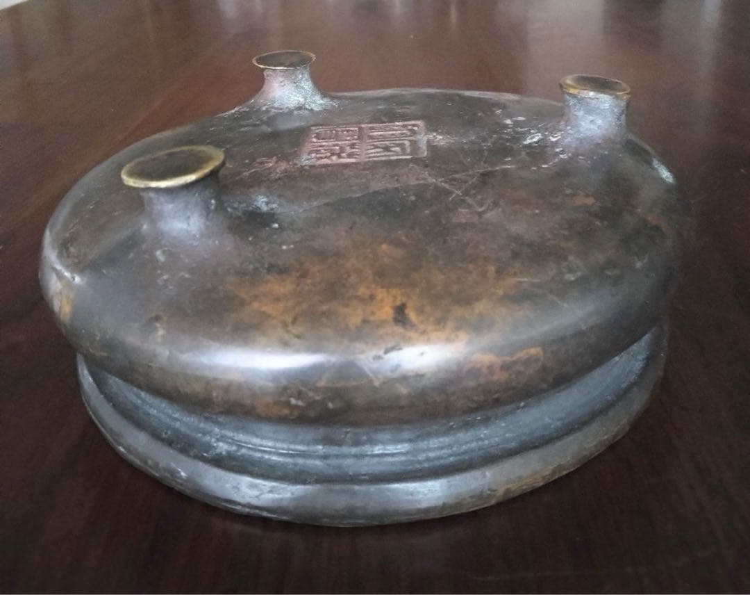中国骨董品「家藏珍寳」3足炉　アンティーク