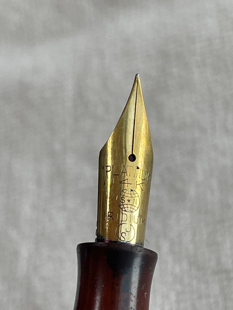 PLATINUM 蒔絵万年筆 梅と鶯　昭和レトロ