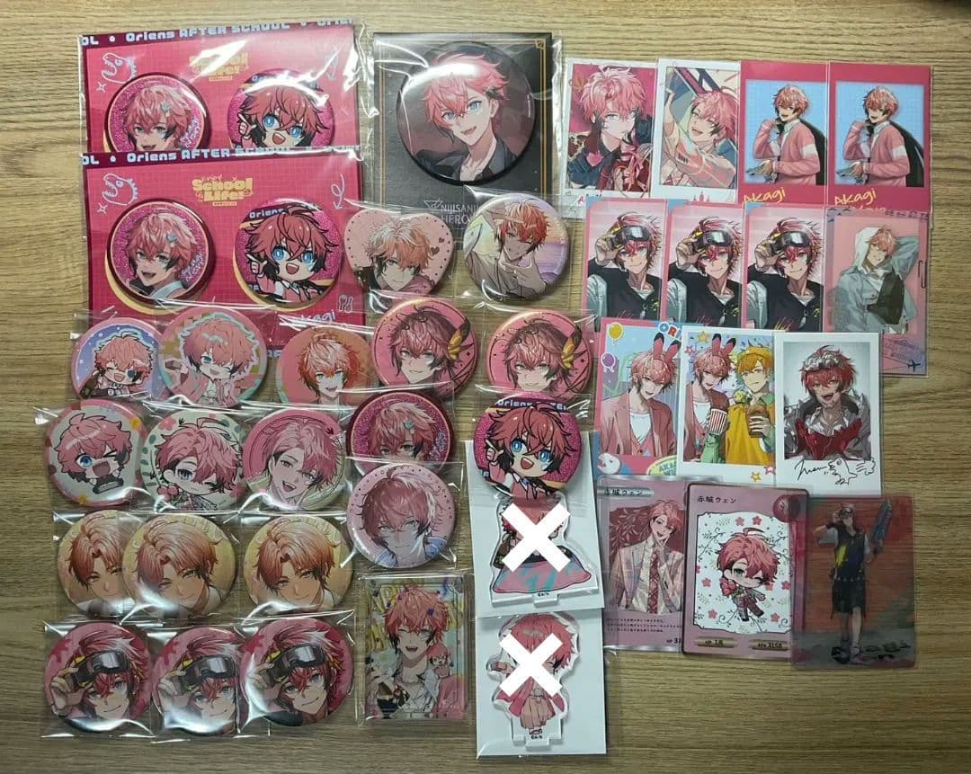 にじさんじ 赤城ウェン まとめ売り 缶バッジ チェキ風カード アクスタ