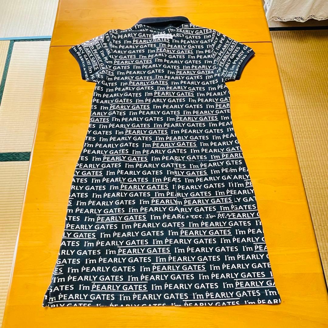 パリーゲイツ PEARLY GATES ポロワンピース 刺繍 ワッペン 紺