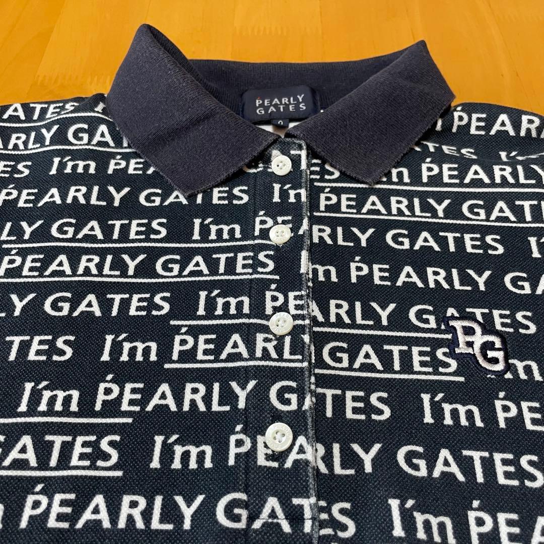 パリーゲイツ PEARLY GATES ポロワンピース 刺繍 ワッペン 紺