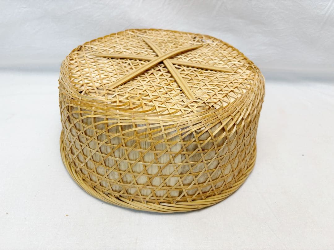 ほぼ未使用 茶道具 又妙斎好写 唐筆篭炭斗 一双（炉用・風炉用）炭取 竹細工紙箱