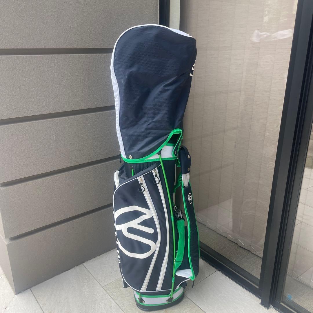 キャディバッグ 紺/緑 ナイロン製