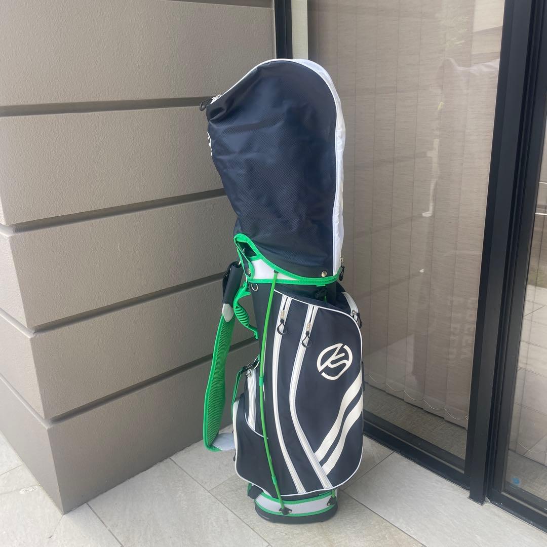 キャディバッグ 紺/緑 ナイロン製