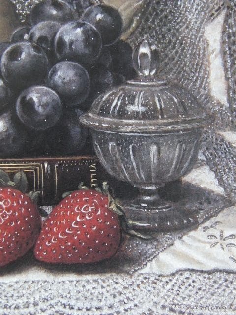 山中雅彦、【苺のある静物】、希少な額装用画集画、新品高級額 額装付、状態良好