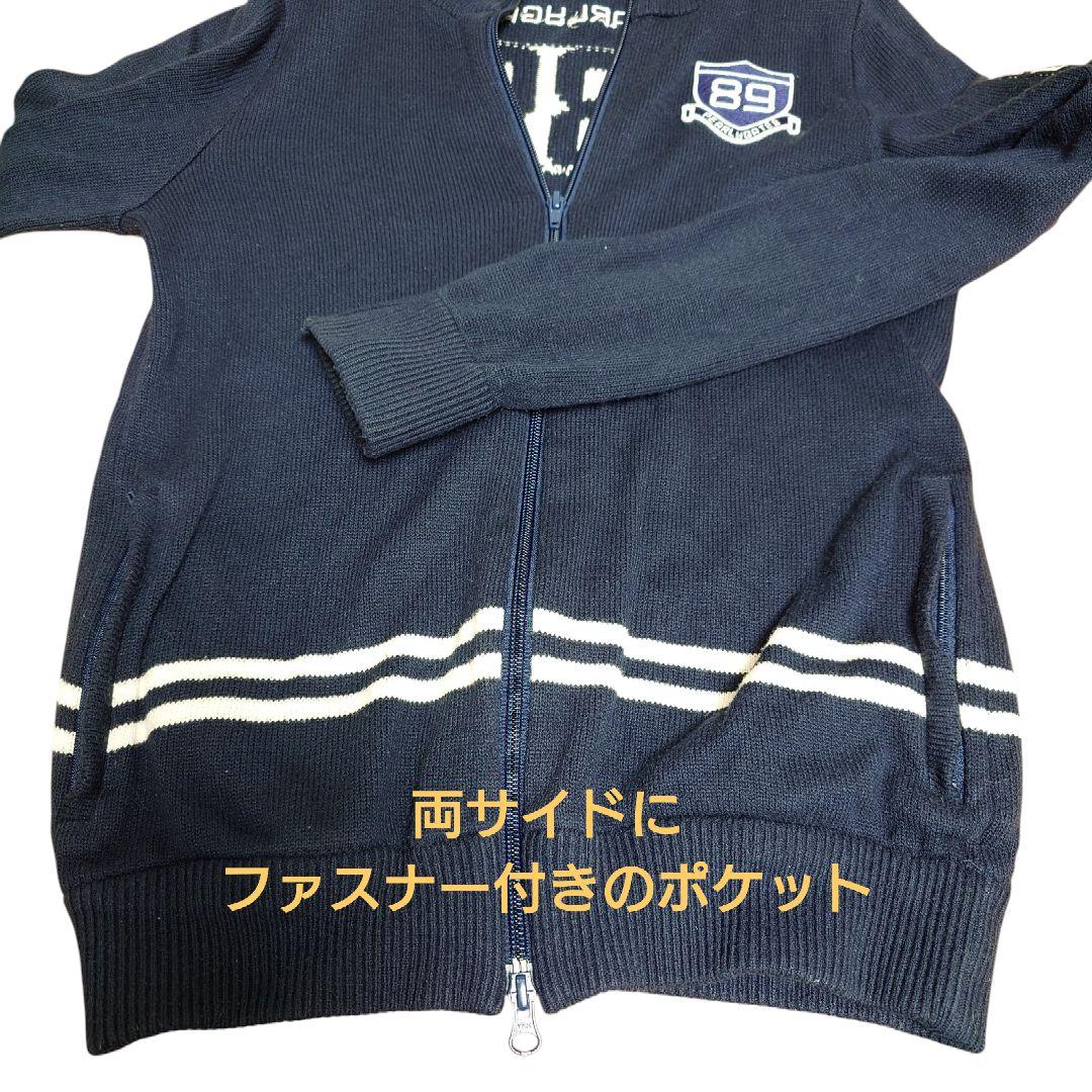 【PEARLY GATES パーリーゲイツ】ジップアップニット 濃紺 サイズ2