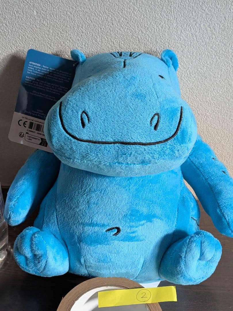 新品青いカバぬいぐるみ大サイズ２ルーブル美術館古代エジプト幸運　グッズ