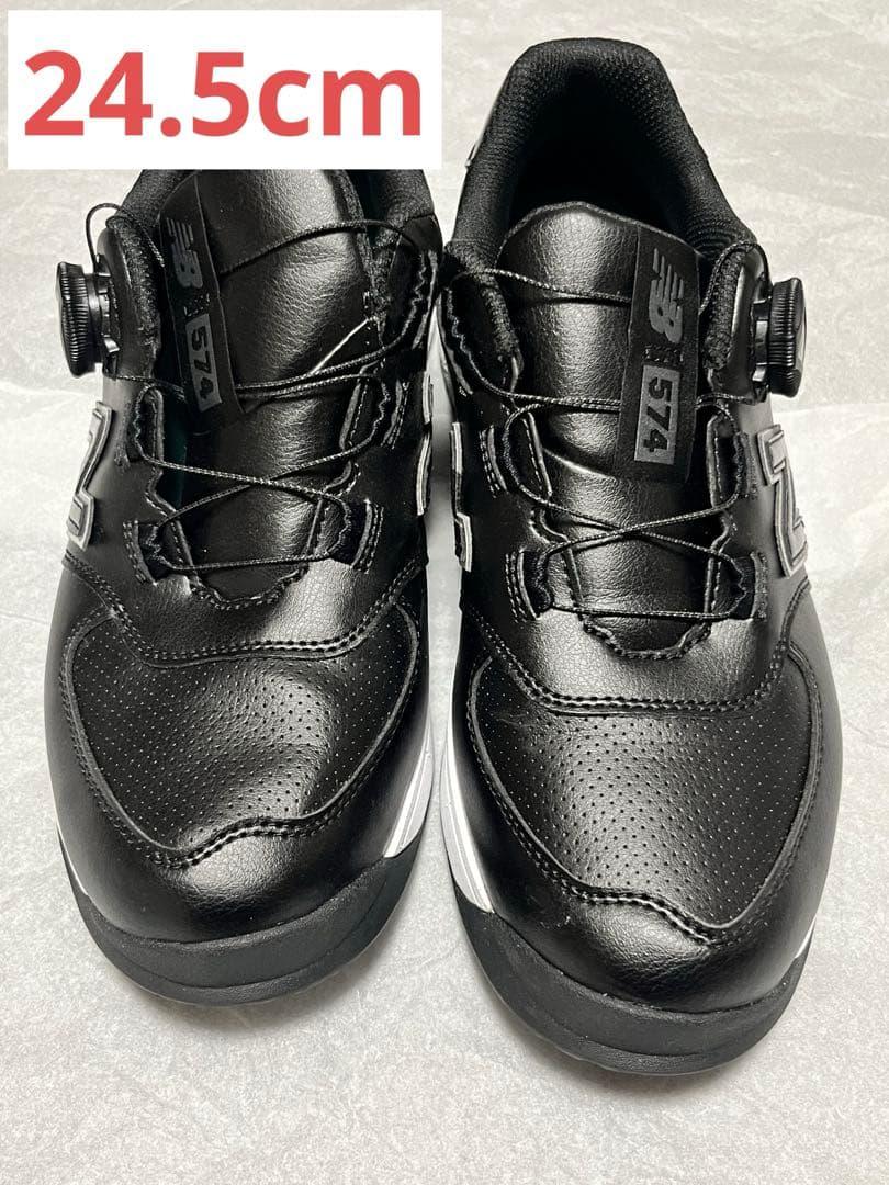 new balance 574 ゴルフシューズ ブラック