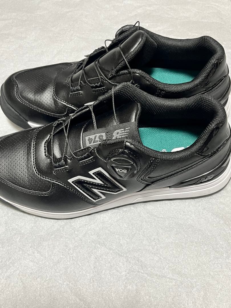 new balance 574 ゴルフシューズ ブラック