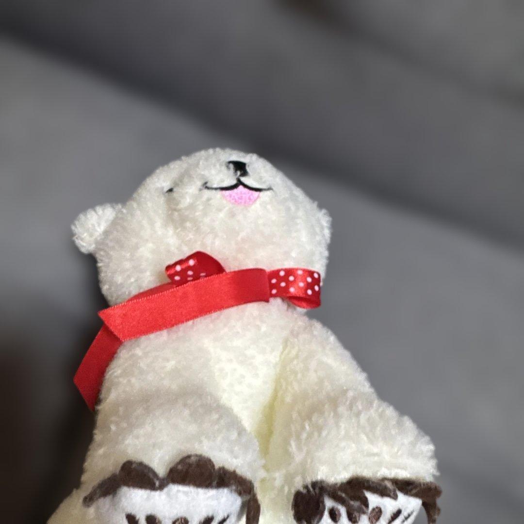 しろくま　アカシアちゃん　ぬいぐるみ（コロルくんの妹）北海道　赤リボン