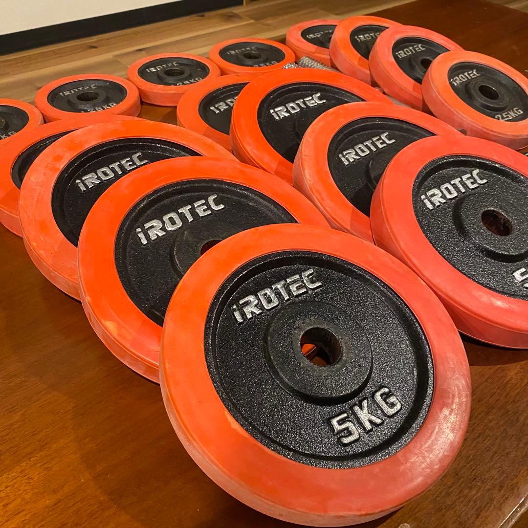 iROTEC ラバーダンベル 可変式 55kg (16枚)