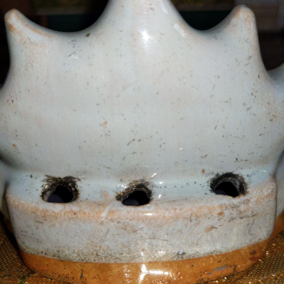 【最終価格】中国　蝙蝠図筆架　筆立　蝋印付　時代品