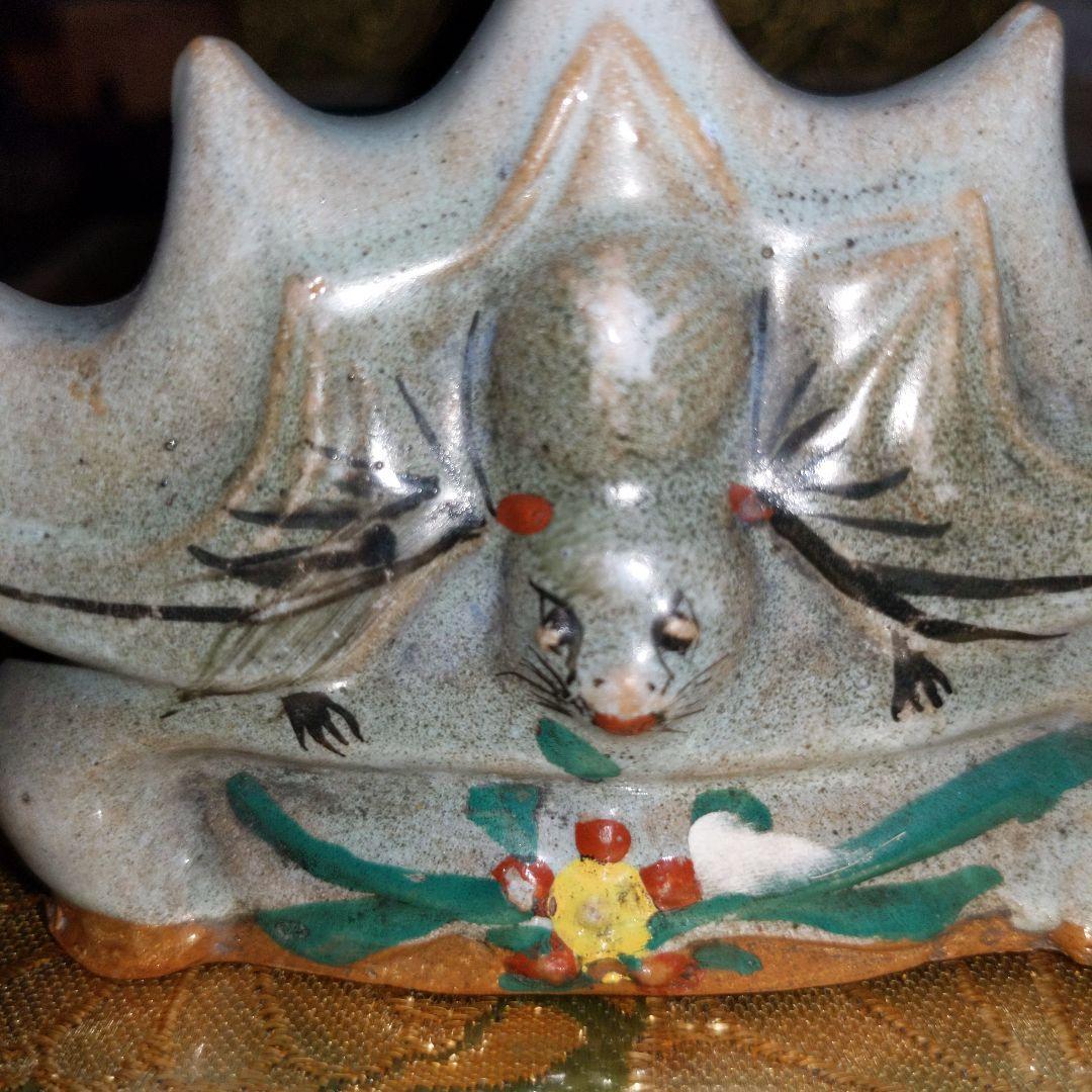 【最終価格】中国　蝙蝠図筆架　筆立　蝋印付　時代品