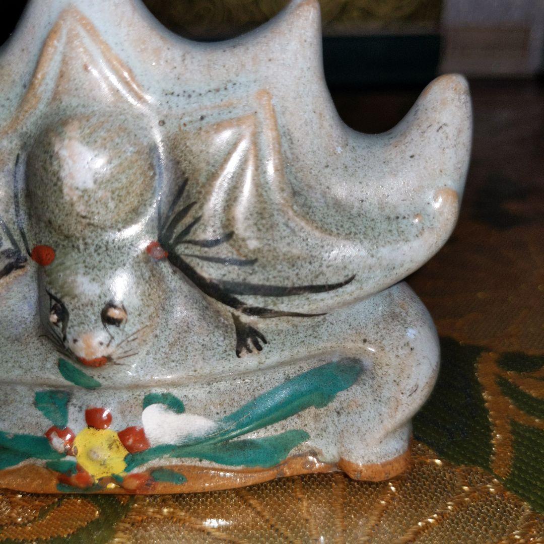 【最終価格】中国　蝙蝠図筆架　筆立　蝋印付　時代品