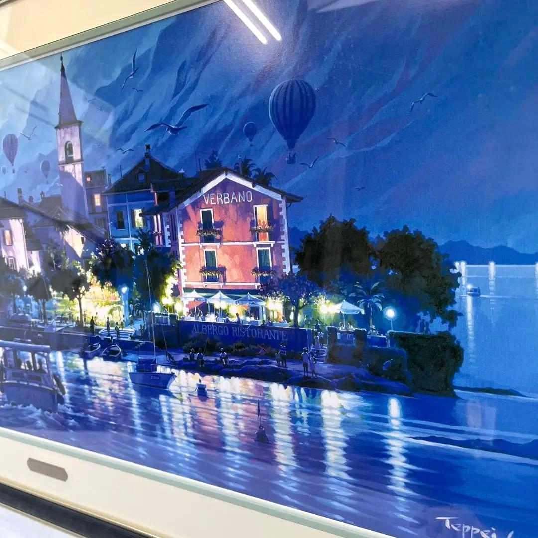 a0131-54笹倉鉄平　アートポスター　ハイベルアート　「ラゴ　マジョーレ」