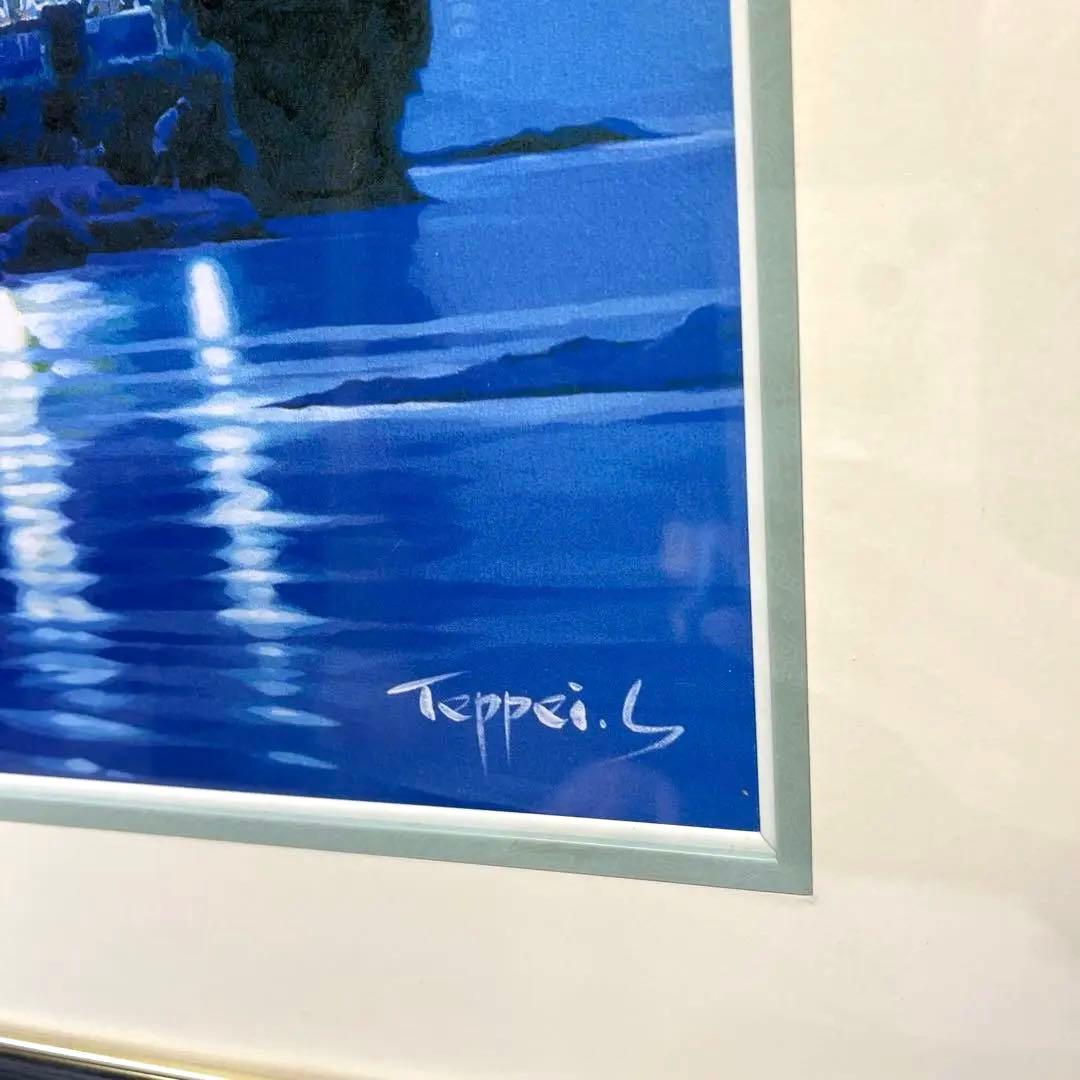 a0131-54笹倉鉄平　アートポスター　ハイベルアート　「ラゴ　マジョーレ」