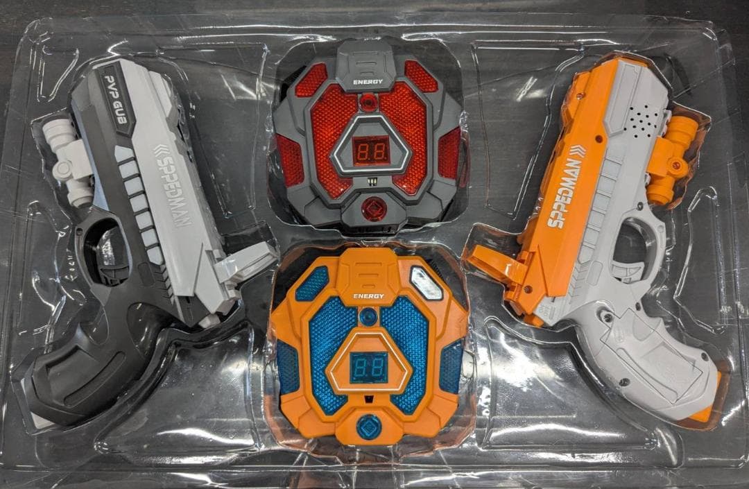 展示品 1000引き レーザーガン 2個セット 光る 音 鳴る 振動 対戦