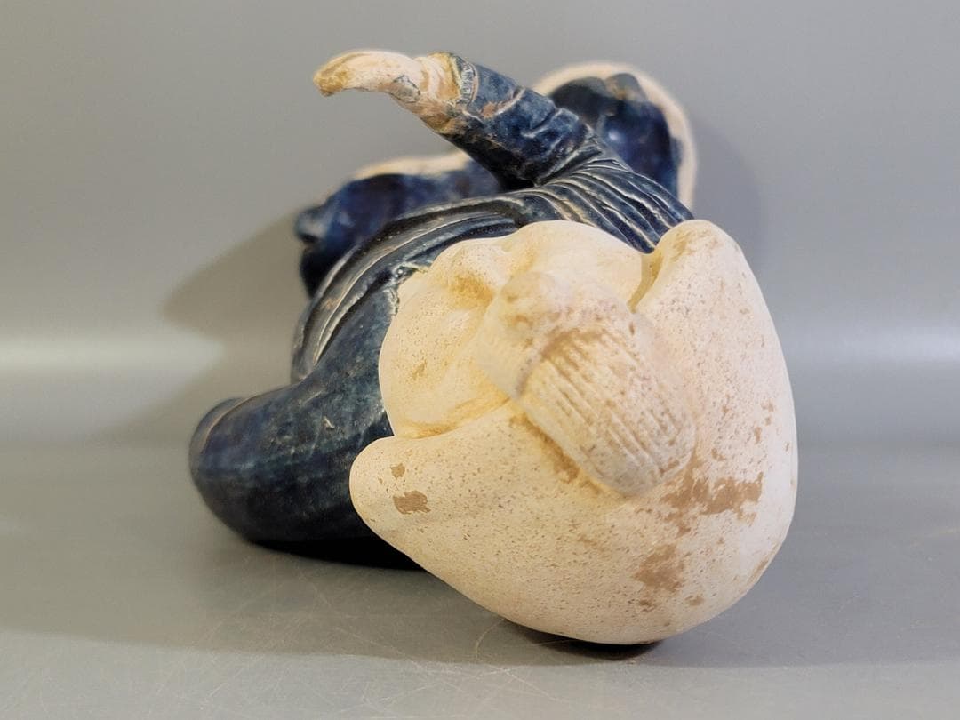 DT360 中国美術 青釉 女人 俑 置物