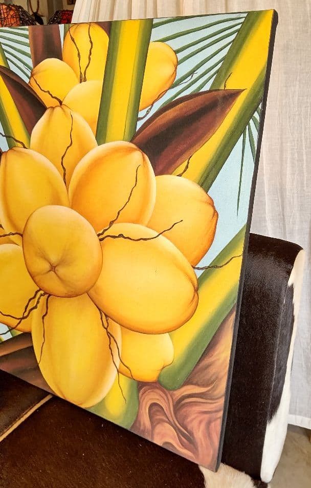 ココナッツ ヤシの木 剥げて南国 バリ島 絵画 アートパネル アジアン雑貨