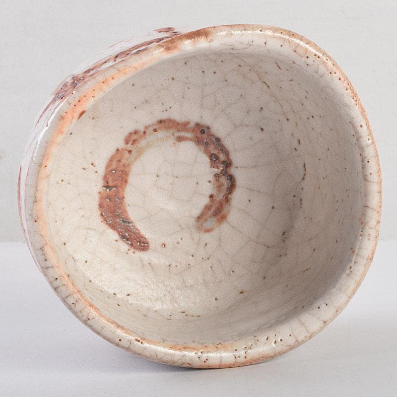 茶道具　絵志野　茶碗　有近作　伝統工芸　箱根寄木細工箱付　M　R9534