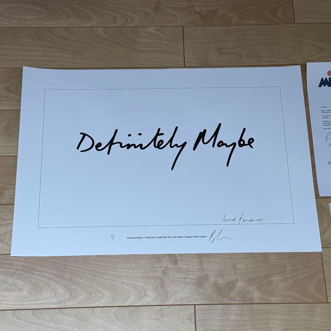 直筆サイン definitely maybe OASIS ファーストアルバムロゴ