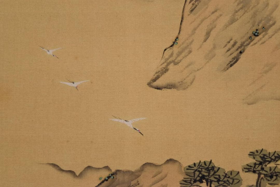 【真作】森寛斎/蓬莱山図/掛軸☆宝船☆AA-952