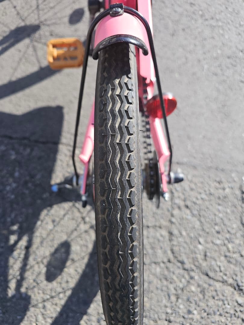 幼児用自転車 ピンク色 前面バスケット付き