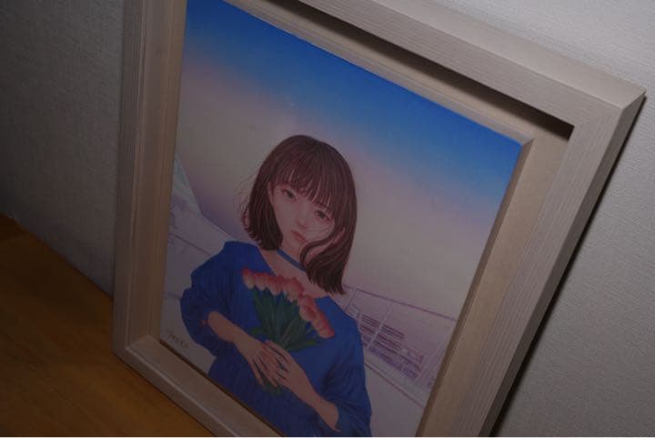 s*o様 むらまつちひろ「my april」F6木製パネル/アートクロス　ミクス